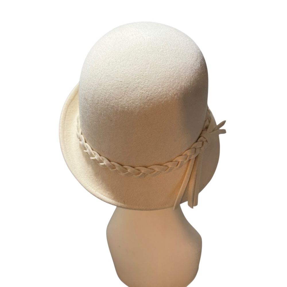 Collection XIIX Cream Braided Felt Cloche Hat - Picture 7 of 8